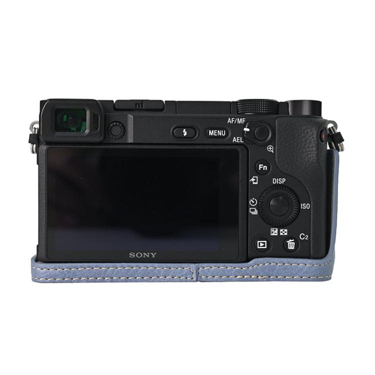 For Sony ILCE-6400 / A6300 / A6200 Litchi Texture PU Leather Camera Half Case Base
