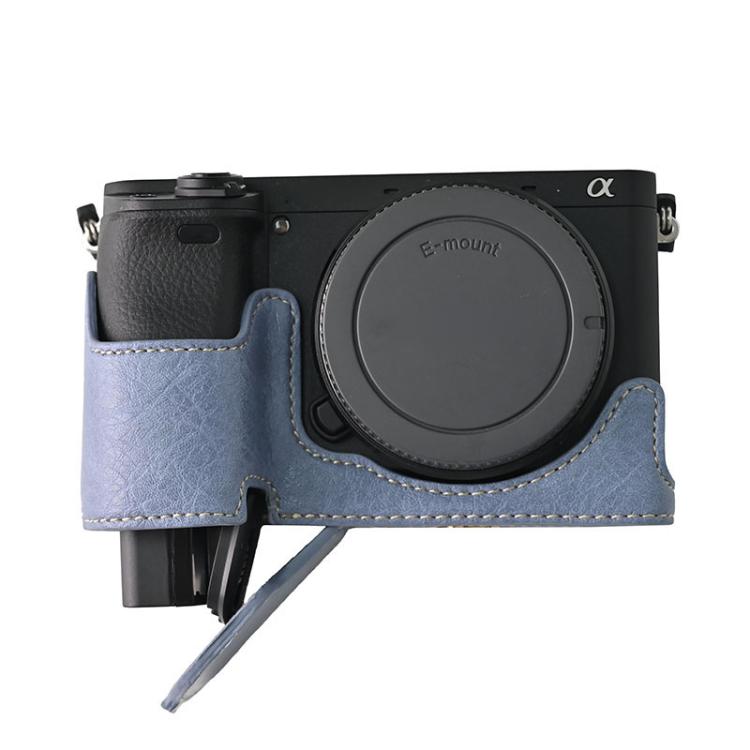 For Sony ILCE-6400 / A6300 / A6200 Litchi Texture PU Leather Camera Half Case Base
