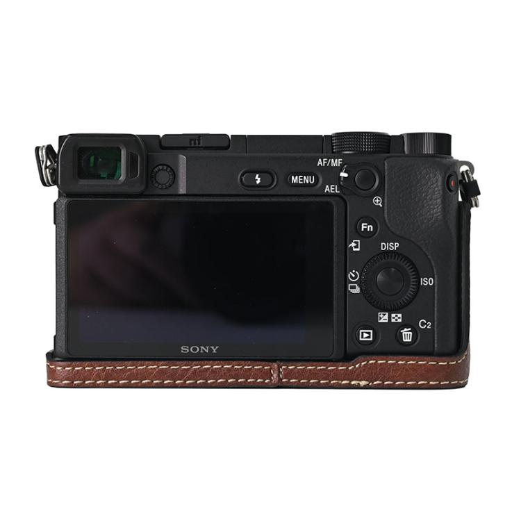 For Sony ILCE-6400 / A6300 / A6200 Litchi Texture PU Leather Camera Half Case Base