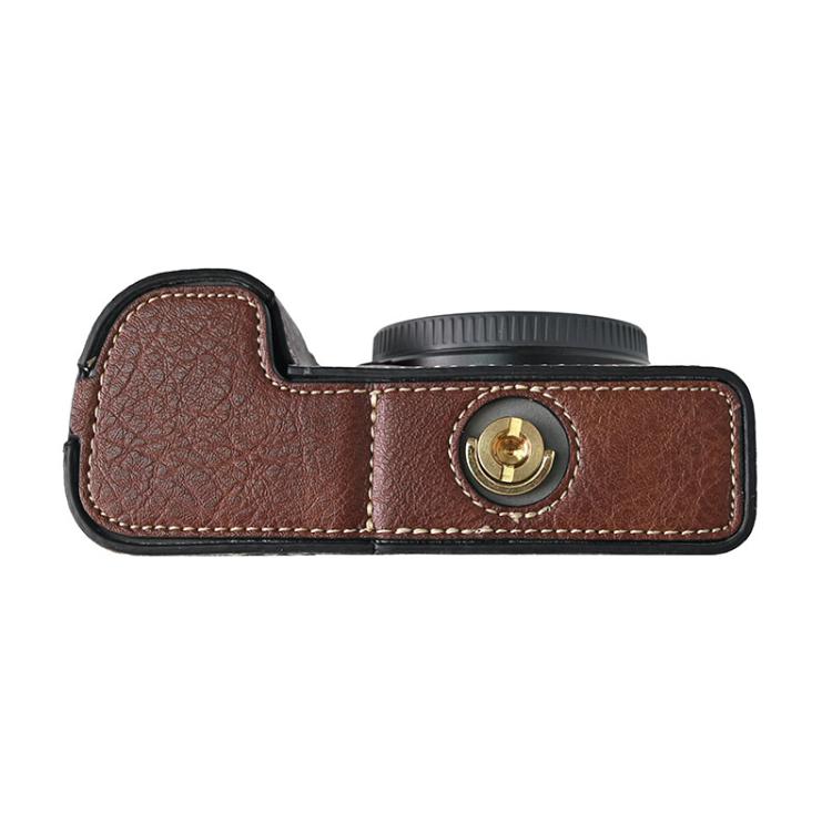 For Sony ILCE-6400 / A6300 / A6200 Litchi Texture PU Leather Camera Half Case Base