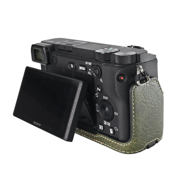 For Sony ILCE-6400 / A6300 / A6200 Litchi Texture PU Leather Camera Half Case Base
