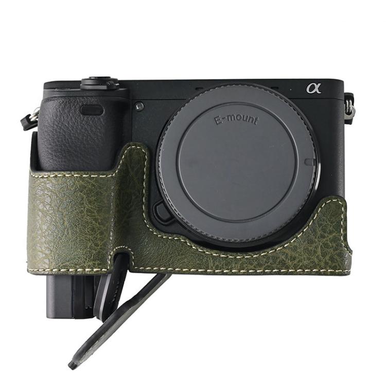 For Sony ILCE-6400 / A6300 / A6200 Litchi Texture PU Leather Camera Half Case Base