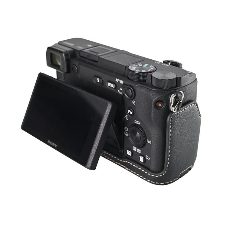 For Sony ILCE-6400 / A6300 / A6200 Litchi Texture PU Leather Camera Half Case Base
