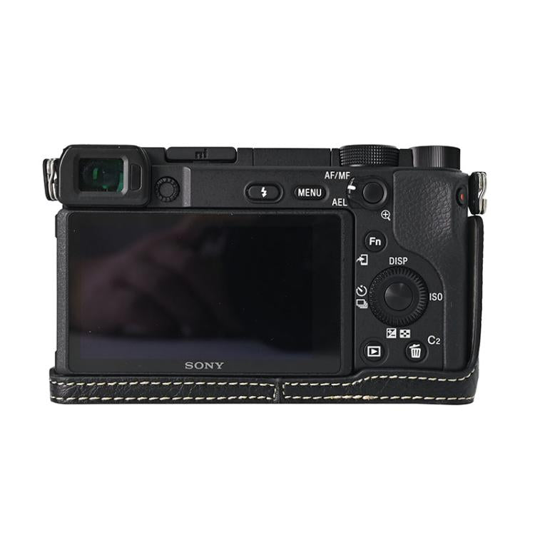 For Sony ILCE-6400 / A6300 / A6200 Litchi Texture PU Leather Camera Half Case Base