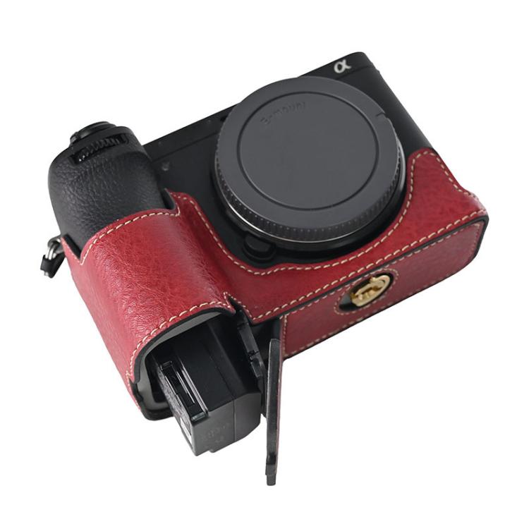 For Sony ILCE-6700 / A6700 Litchi Texture PU Leather Camera Half Case Base