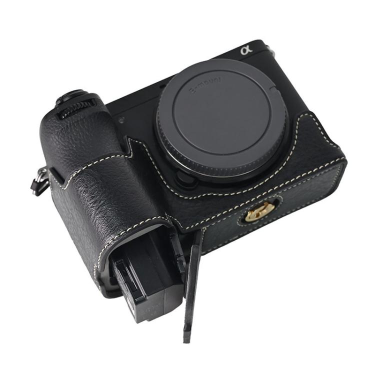 For Sony ILCE-6700 / A6700 Litchi Texture PU Leather Camera Half Case Base