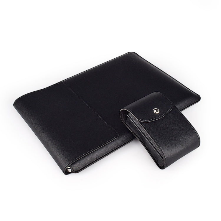 PU05 Sleeve Leather Case Carrying Bag with Small Storage Bag for 14.1 inch Laptop