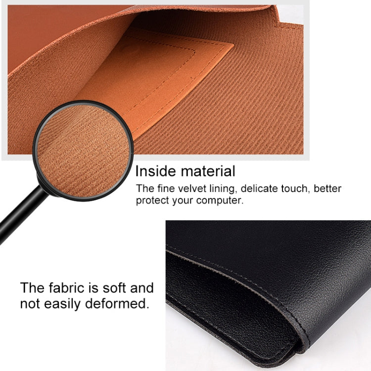 PU05 Sleeve Leather Case Carrying Bag with Small Storage Bag for 15.4 inch Laptop