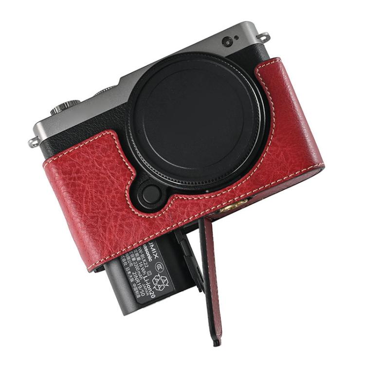 For Panasonic LUMIX S9 Litchi Texture PU Leather Camera Half Case Base