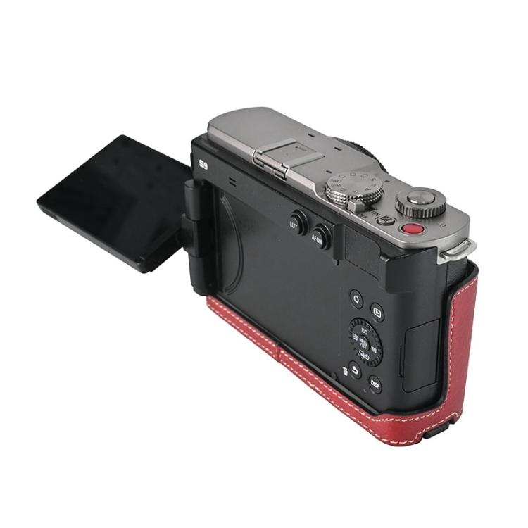 For Panasonic LUMIX S9 Litchi Texture PU Leather Camera Half Case Base