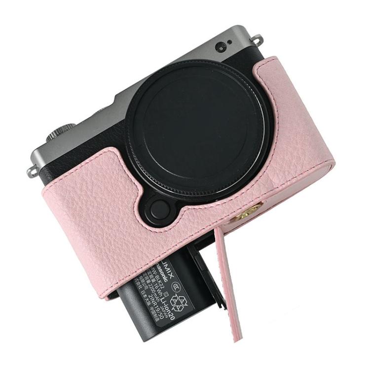 For Panasonic LUMIX S9 Litchi Texture PU Leather Camera Half Case Base