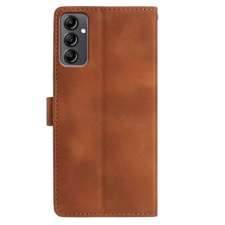 For Samsung Galaxy A14 5G Skin Feel Embossed Feather Leather Phone Case