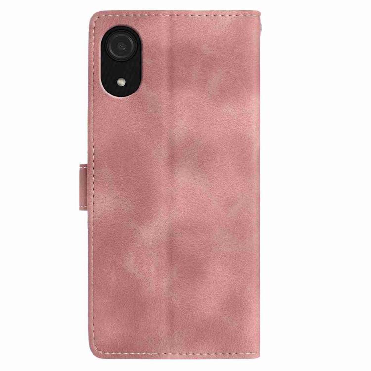 For Samsung Galaxy A03 Core Skin Feel Embossed Feather Leather Phone Case