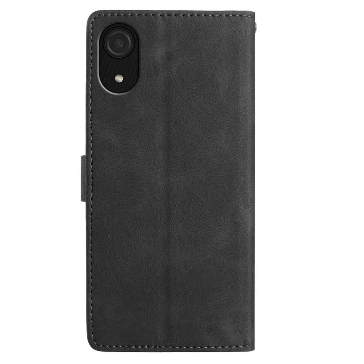 For Samsung Galaxy A03 Core Skin Feel Embossed Feather Leather Phone Case