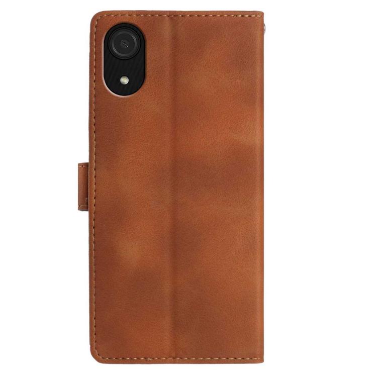 For Samsung Galaxy A03 Core Skin Feel Embossed Feather Leather Phone Case