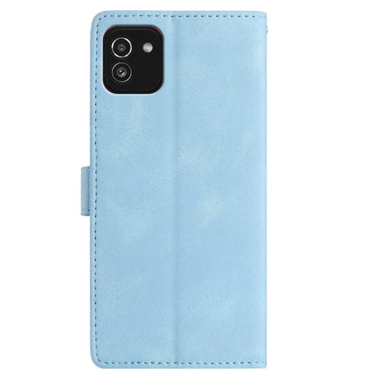 For Samsung Galaxy A03 Skin Feel Embossed Feather Leather Phone Case