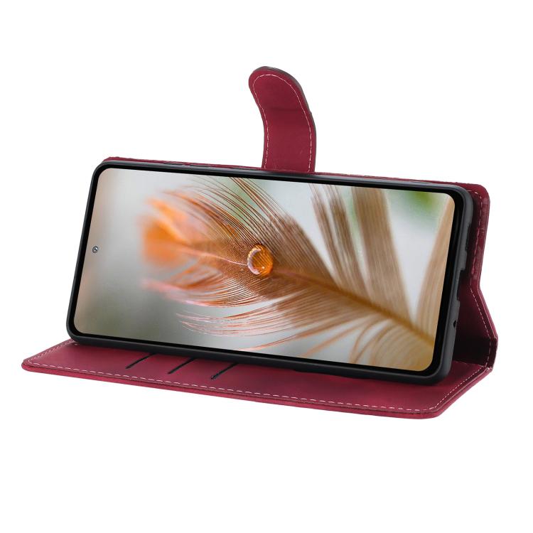 For Samsung Galaxy A03 Skin Feel Embossed Feather Leather Phone Case