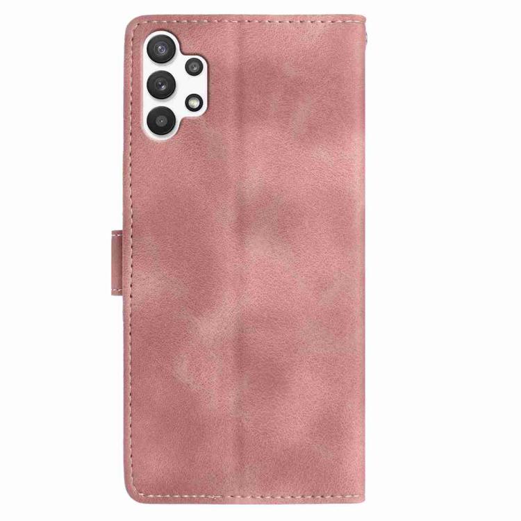 For Samsung Galaxy A32 4G Skin Feel Embossed Feather Leather Phone Case