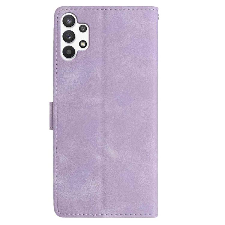 For Samsung Galaxy A32 4G Skin Feel Embossed Feather Leather Phone Case