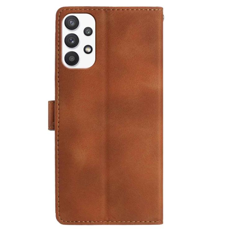 For Samsung Galaxy A72 Skin Feel Embossed Feather Leather Phone Case
