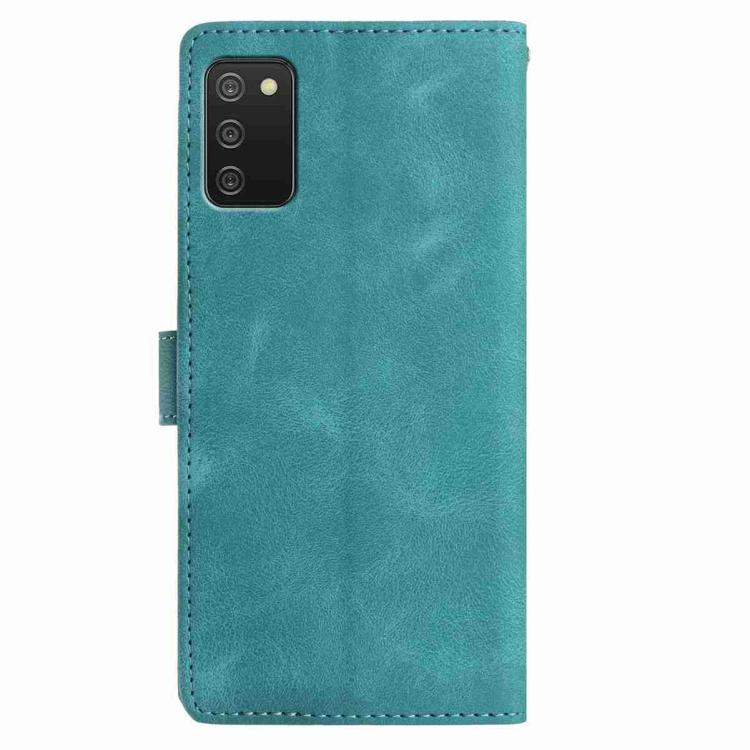 For Samsung Galaxy A02s Skin Feel Embossed Feather Leather Phone Case