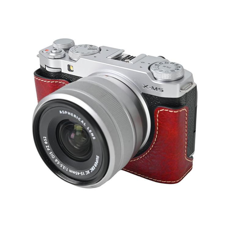 For FUJIFILM X-M5 Litchi Texture PU Leather Camera Half Case Base