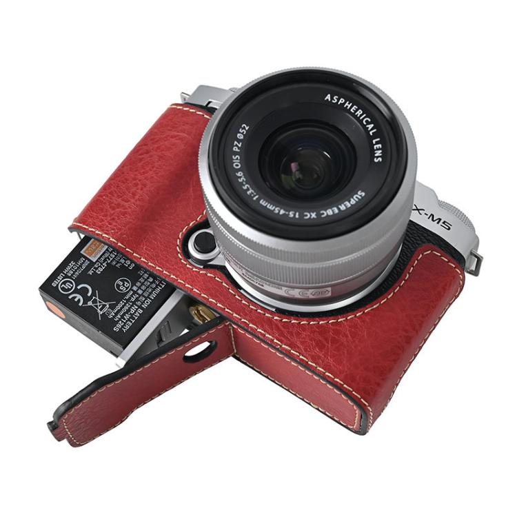 For FUJIFILM X-M5 Litchi Texture PU Leather Camera Half Case Base