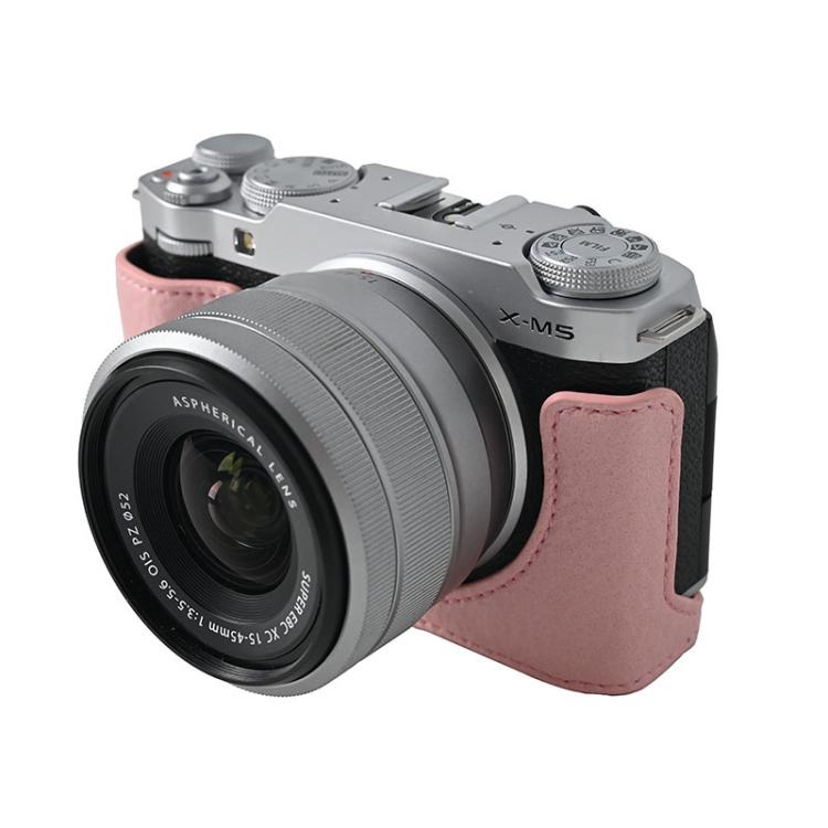 For FUJIFILM X-M5 Litchi Texture PU Leather Camera Half Case Base