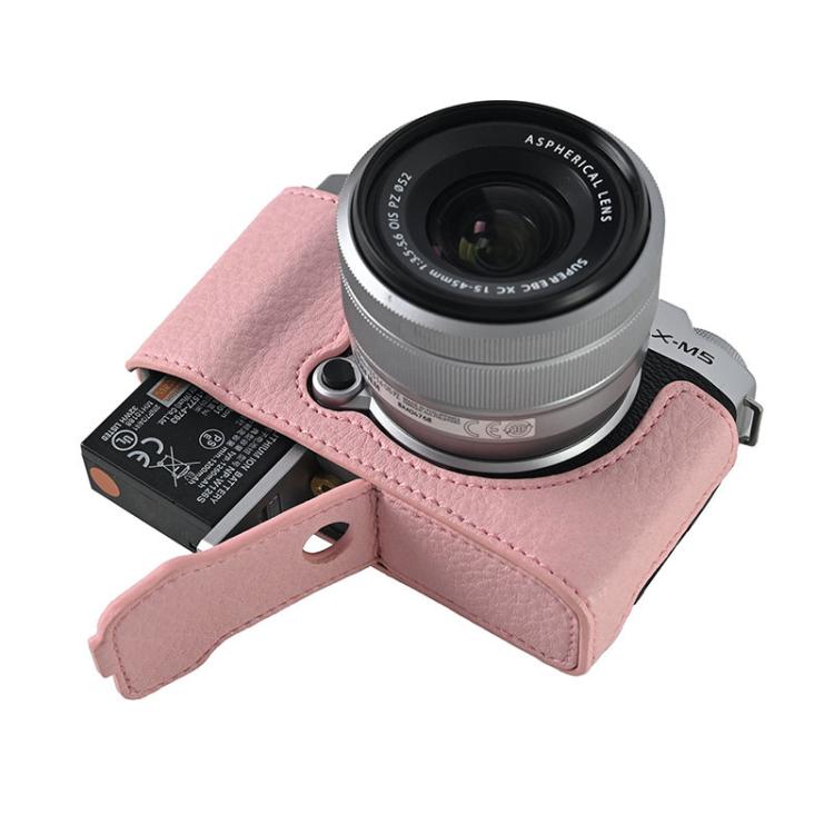 For FUJIFILM X-M5 Litchi Texture PU Leather Camera Half Case Base