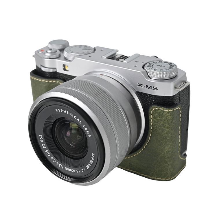 For FUJIFILM X-M5 Litchi Texture PU Leather Camera Half Case Base