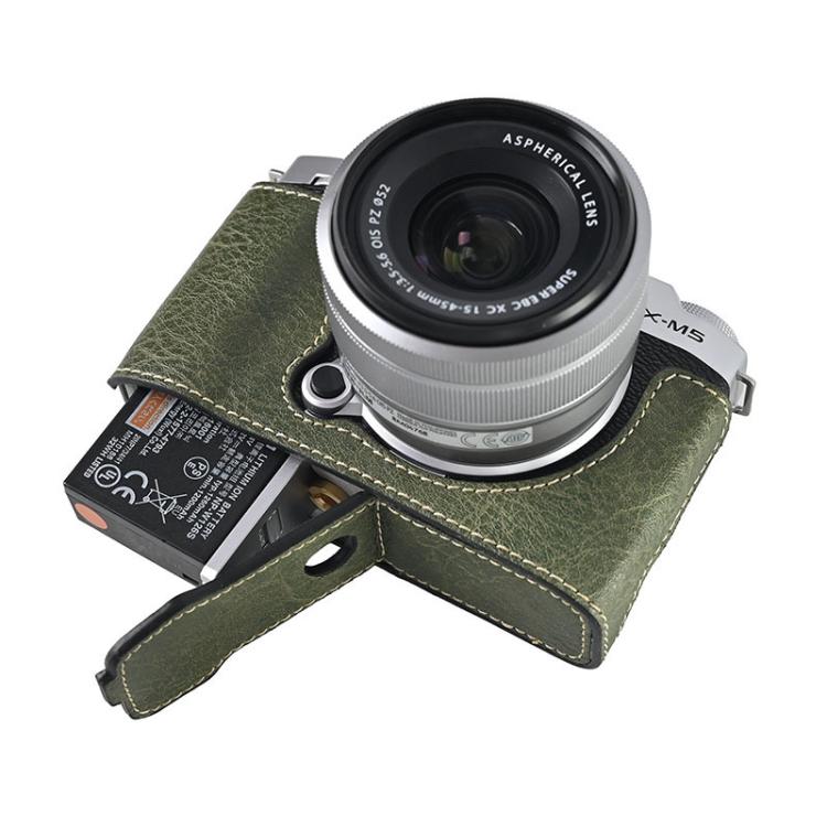 For FUJIFILM X-M5 Litchi Texture PU Leather Camera Half Case Base