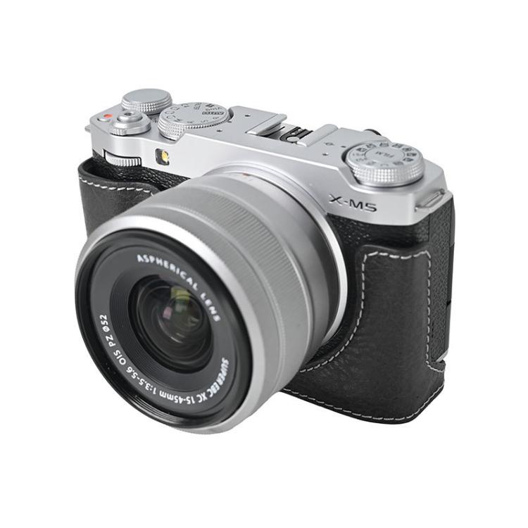 For FUJIFILM X-M5 Litchi Texture PU Leather Camera Half Case Base