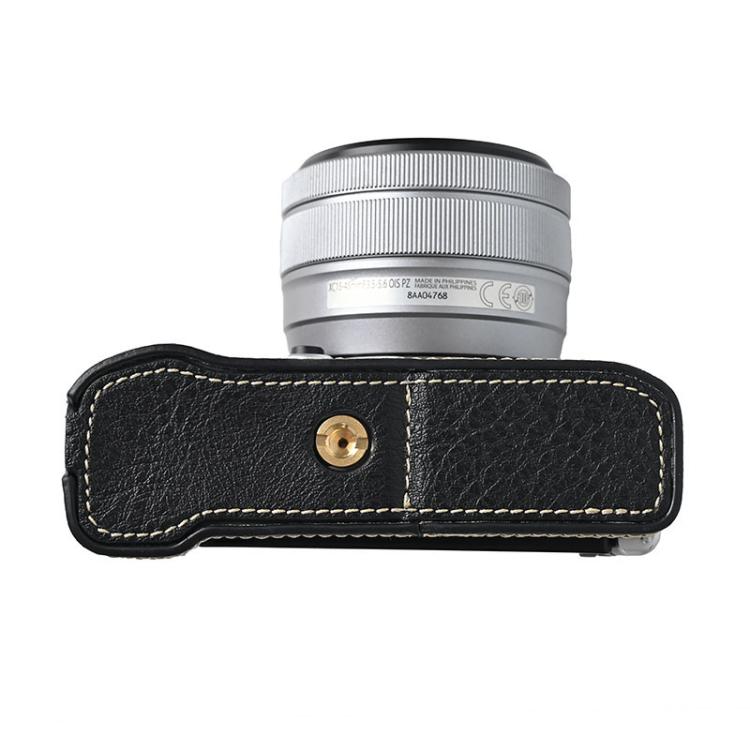 For FUJIFILM X-M5 Litchi Texture PU Leather Camera Half Case Base