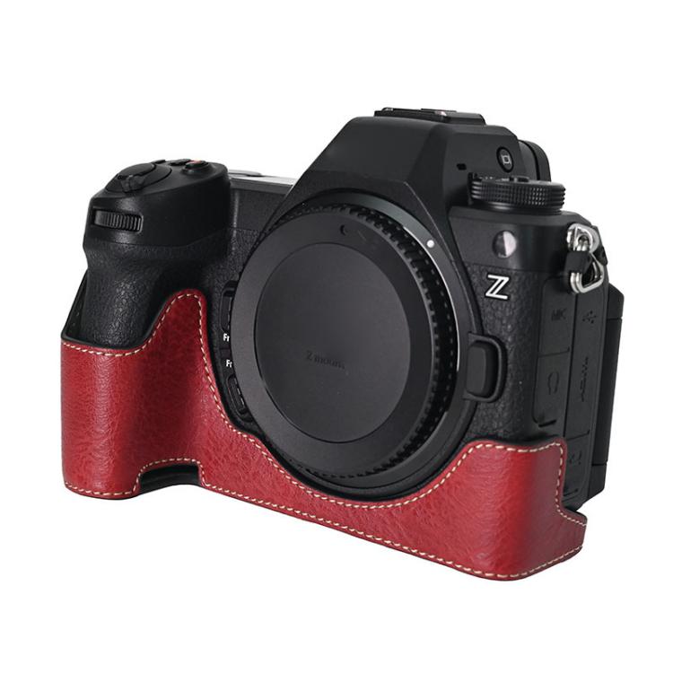 For Nikon Z6III Litchi Texture PU Leather Camera Half Case Base