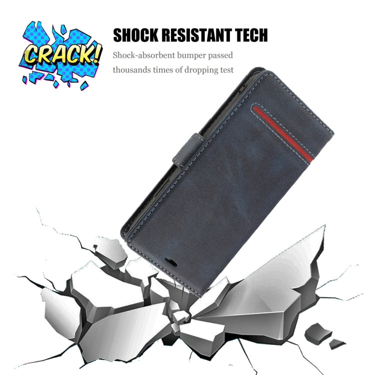 For iPhone 12 mini Business Style Line Splicing Horizontal Flip TPU + PU Leather Case with Card Slots & Holder & Wallet
