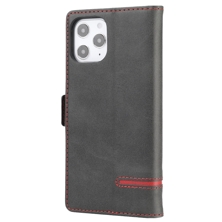For iPhone 12 Pro Max Business Style Line Splicing Horizontal Flip TPU + PU Leather Case with Card Slots & Holder & Wallet