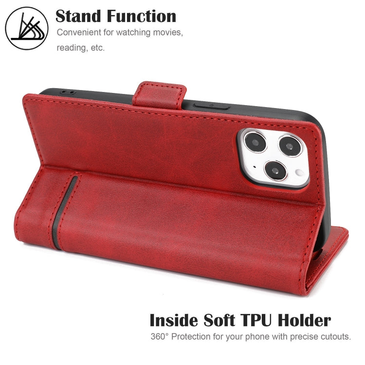 For iPhone 12 Pro Max Business Style Line Splicing Horizontal Flip TPU + PU Leather Case with Card Slots & Holder & Wallet