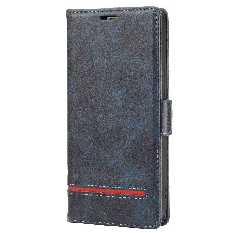 For iPhone 12 Pro Max Business Style Line Splicing Horizontal Flip TPU + PU Leather Case with Card Slots & Holder & Wallet