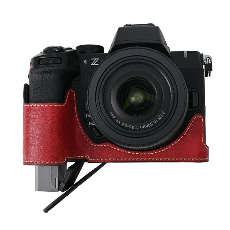 For Nikon Z50II Litchi Texture PU Leather Camera Half Case Base