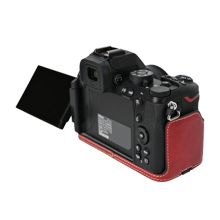 For Nikon Z50II Litchi Texture PU Leather Camera Half Case Base