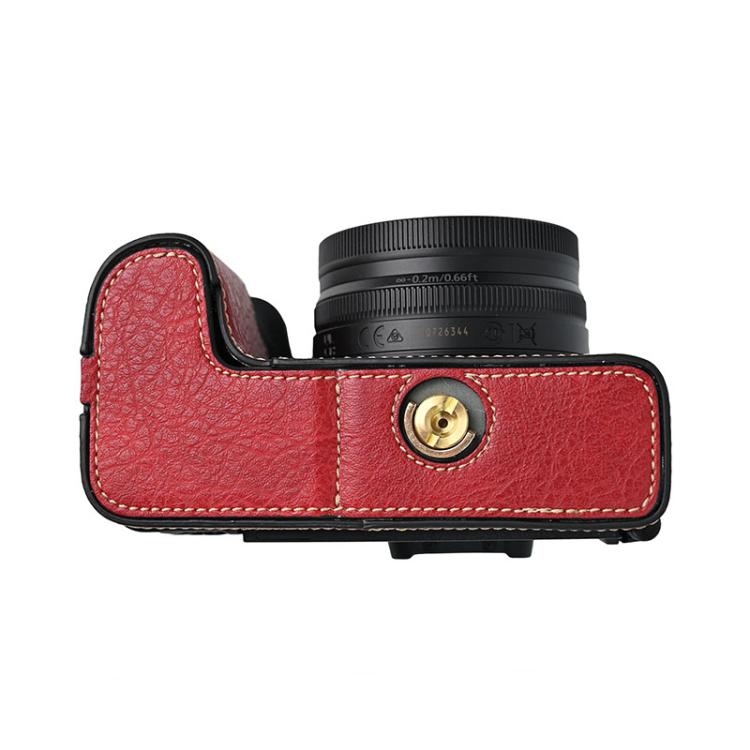For Nikon Z50II Litchi Texture PU Leather Camera Half Case Base