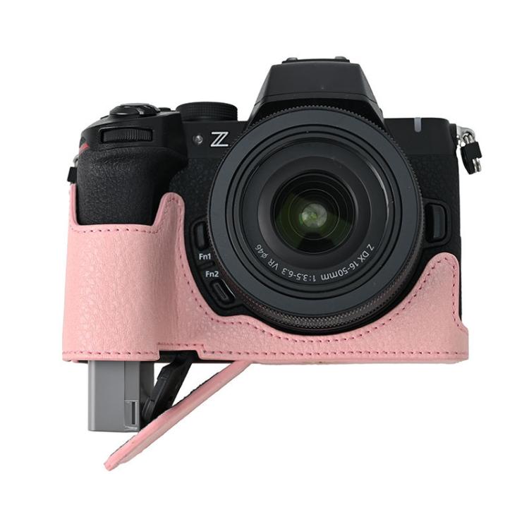 For Nikon Z50II Litchi Texture PU Leather Camera Half Case Base