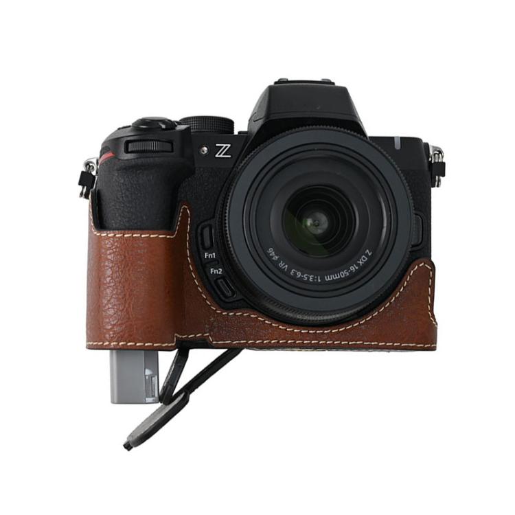 For Nikon Z50II Litchi Texture PU Leather Camera Half Case Base