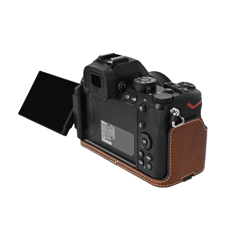 For Nikon Z50II Litchi Texture PU Leather Camera Half Case Base