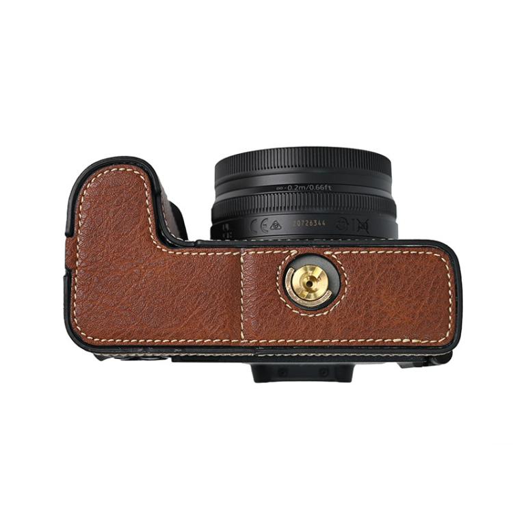 For Nikon Z50II Litchi Texture PU Leather Camera Half Case Base