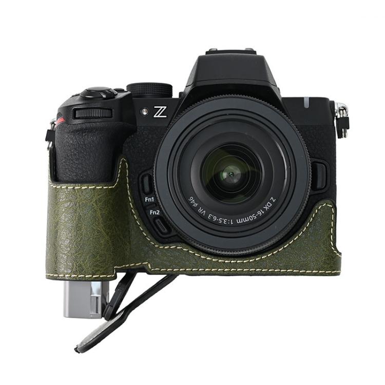 For Nikon Z50II Litchi Texture PU Leather Camera Half Case Base
