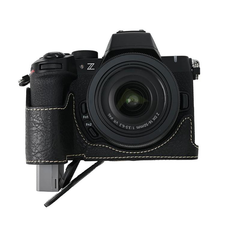 For Nikon Z50II Litchi Texture PU Leather Camera Half Case Base