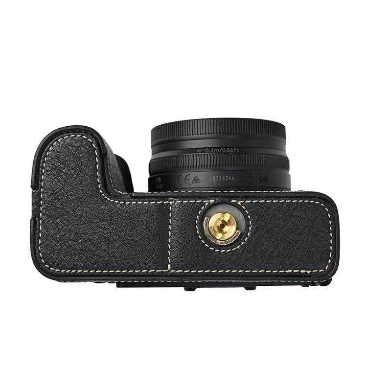For Nikon Z50II Litchi Texture PU Leather Camera Half Case Base