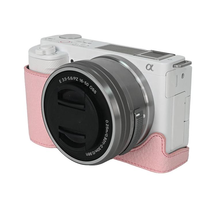 For Sony ZV-E10 Litchi Texture PU Leather Camera Half Case Base