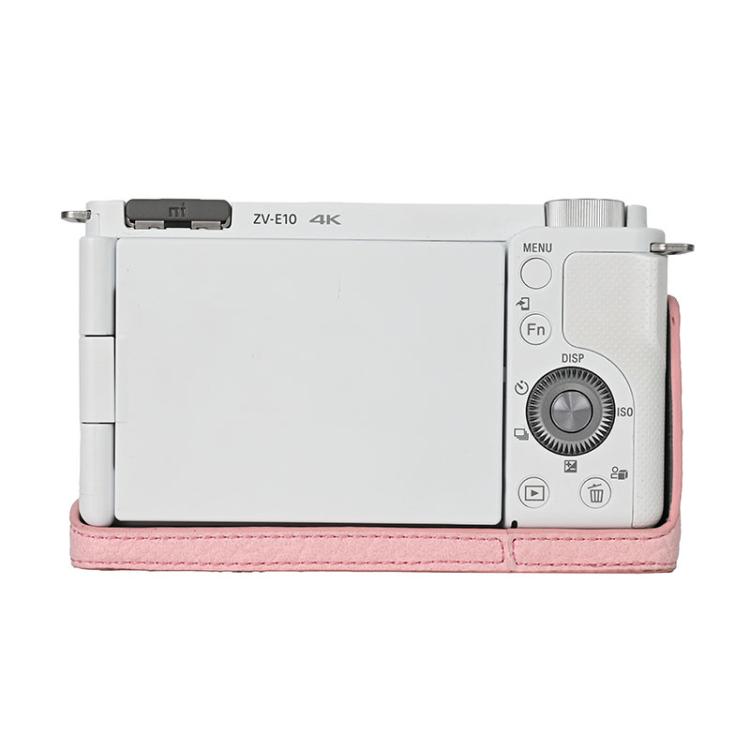 For Sony ZV-E10 Litchi Texture PU Leather Camera Half Case Base